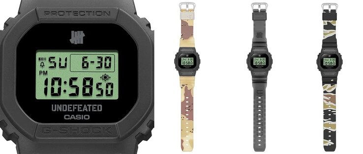 Часы Casio G-Shock x Undefeated поставляются с тремя сменными ремешками (на фото). (Источник изображения: Casio)