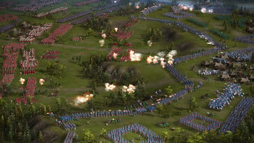 Изображение, на котором запечатлена битва и множество юнитов в игре «Cossacks 3».