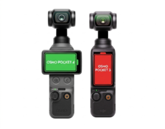 Osmo Pocket 4 (слева) показывает значительно большее время работы, чем Osmo Pocket 3 (справа).