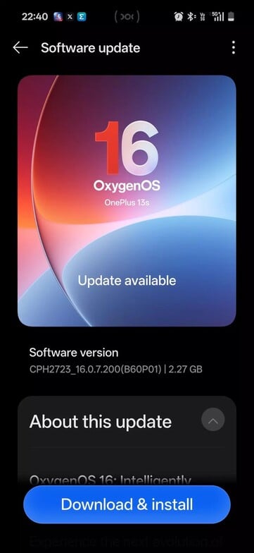 OxygenOS 16.0.7.200 OTA на OnePlus 13S