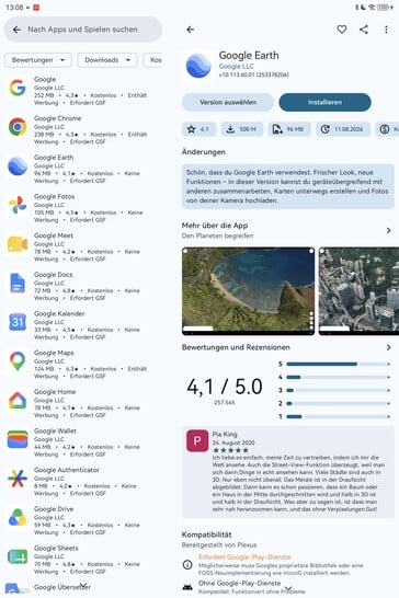 Все приложения Google вы найдете в магазине Aurora Store.