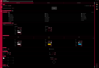 Страница настроек экранного меню