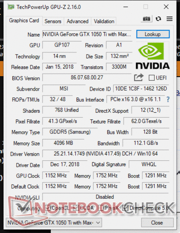Nvidia GeForce GTX 1050 Ti Max-Q