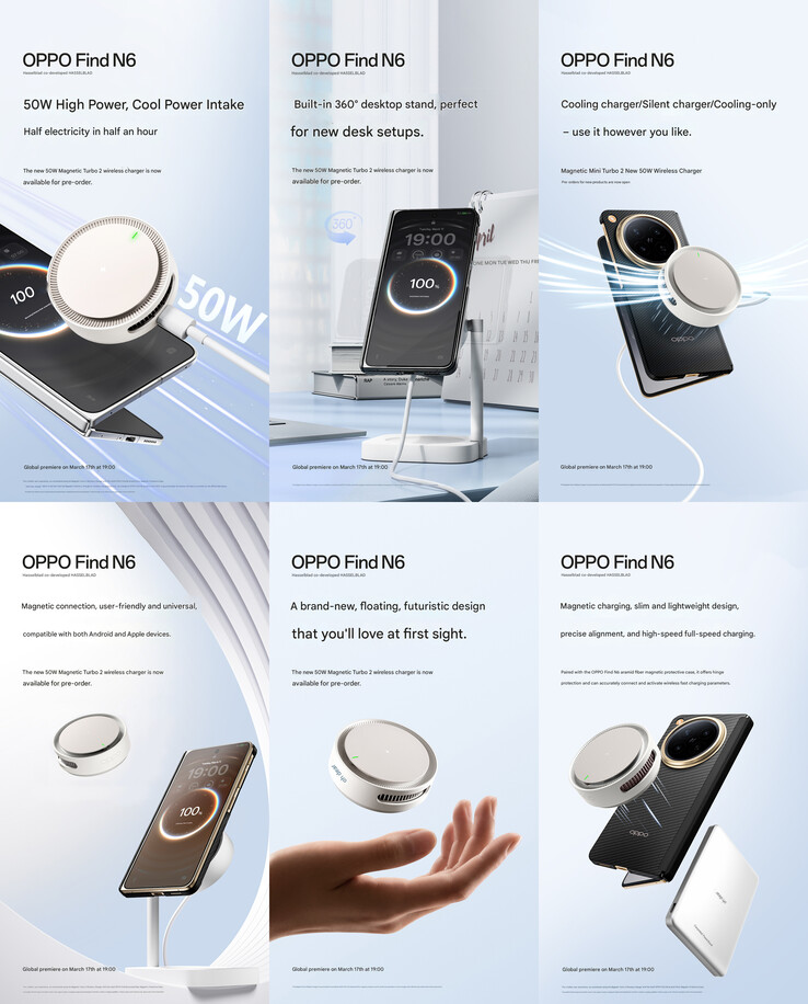 Основные характеристики магнитного беспроводного зарядного устройства и кулера Oppo 2-го поколения мощностью 50 Вт (машинный перевод)