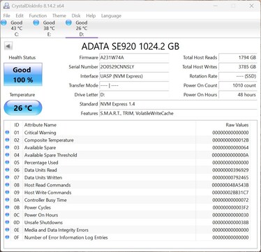ADATA SE920 использует протокол UASP (USB Attached SCSI Protocol)
