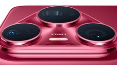В ярком красном цвете: Huawei демонстрирует модуль камеры Pura 80 Pro+ в преддверии запуска. (Источник изображения: Huawei)