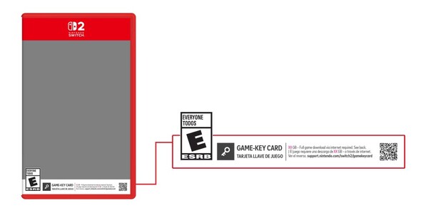 Пример упаковки карты Nintendo Switch 2 Game-Key Card. (Источник изображения: Nintendo)