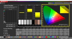 CalMAN ColorChecker (профиль: P3, целевое цветовое пространство: P3)