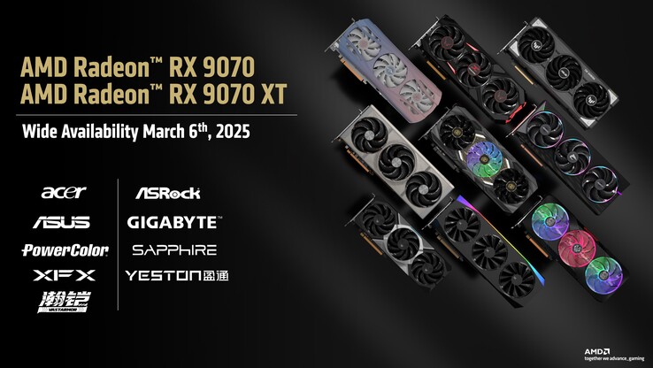 Партнеры AMD приготовили множество карт RDNA 4 ко дню запуска. (Источник изображения: AMD)