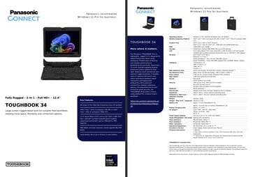 Характеристики Panasonic Toughbook FZ-34