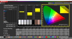 CalMAN ColorChecker (профиль: по умолчанию, целевое цветовое пространство: P3)