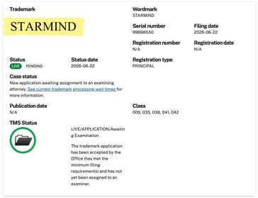 Торговая марка спутниковой группировки «Starmind AI» компании SpaceX