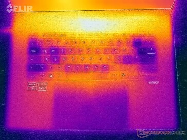 Стресс-тест на определение температуры поверхности (вверху)