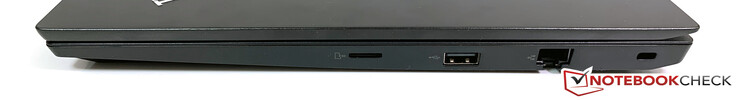 Правая сторона: слот microSD, USB 2.0, Ethernet, слот для замка
