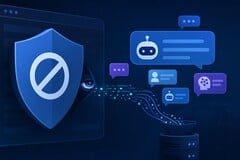Иллюстрация, демонстрирующая, как блокировщик рекламы тайно записывает сообщения из чата с ИИ