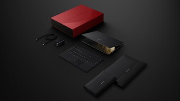 В комплект поставки Huawei MateBook Fold входит множество аксессуаров, включая клавиатуру. (Источник изображения: Huawei)