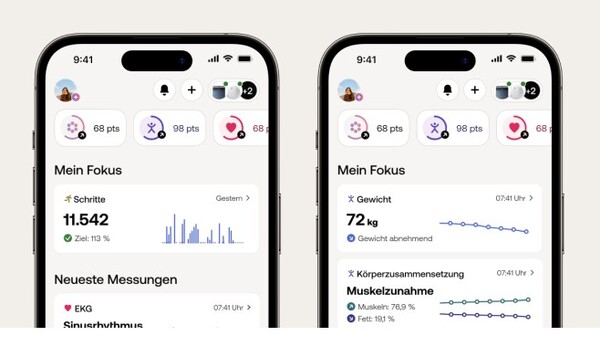 В приложении Withings теперь важные показатели находятся в центре внимания. (Источник изображения: Withings)