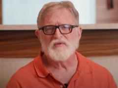 Скриншот из заранее записанного видеообращения Гейба Ньюэлла к Международному 2025 году (источник изображения: DotaCinema YT)