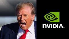 Президент Дональд Трамп и компания Nvidia (Источник изображения: Брендан МакДермид, Reuters, и Nvidia; отредактировано)