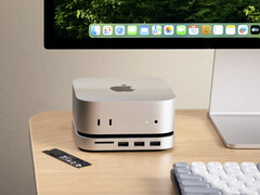 Док-станция Satechi для Mac Mini поддерживает твердотельные накопители M.2 всех типов, а не только M.2 2280, показанный здесь. (Источник изображения: Satechi)