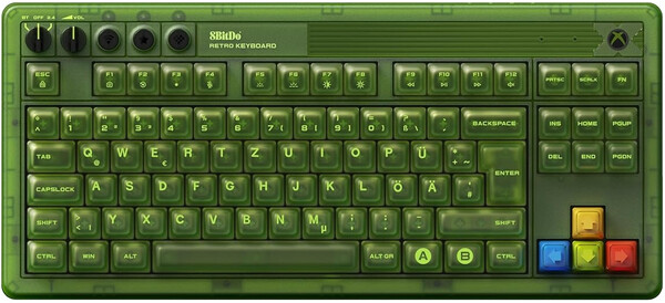 раскладка 8BitDo Retro 87 Mechanical Keyboard Xbox Edition DE. (Источник изображения: 8BitDo)