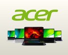 Логотип Acer с линейкой ноутбуков.