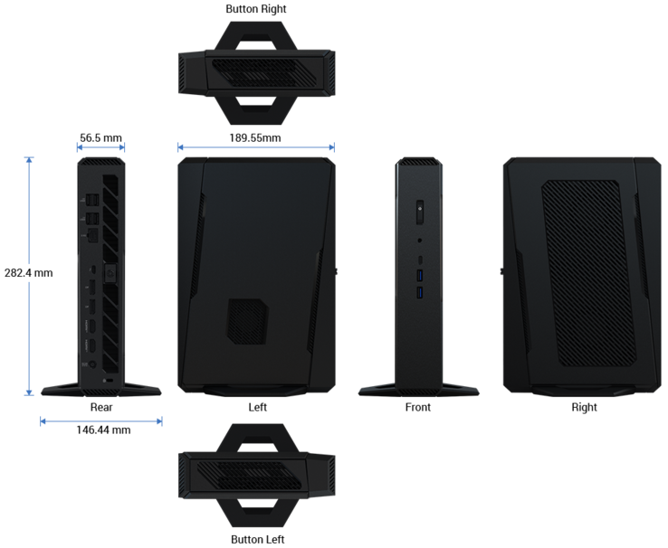 Размеры Asus NUC 15 Performance (источник изображения: Asus)