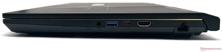 Правая сторона: аудио разъем, USB 3.2 Gen1 Type-A, USB 3.2 Gen1 Type-C, HDMI, гигабитный Ethernet