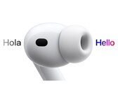 Художественное изображение AirPods Pro 3, переводящего испанский язык на английский. (Источник изображения: Apple)