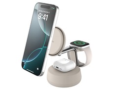 Новая док-станция Belkin Qi2 25W 3-в-1 должна заряжать iPhone 16 с 0 до 50% за 25 минут при использовании iOS 26 или более новой версии. (Источник изображения: Belkin)