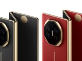 Mate XT от Huawei, представленный в темно-черном цвете и цвете "Ruihong", как показано на странице компании в VMall. (Источник изображения: Huawei)