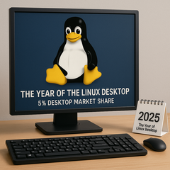 Доля Linux на рынке настольных ОС достигла 5%, что свидетельствует о растущем распространении среди потребителей и геймеров. (Изображение сгенерировано с помощью ChatGPT)