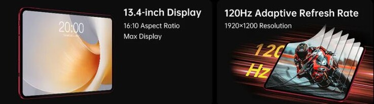 Большой планшет Android имеет экран с частотой 120 Гц (Источник изображения: Teclast)