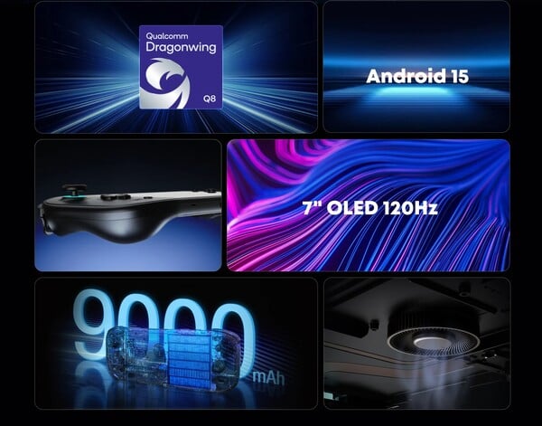 Ayn Odin 3 Portal оснащён процессором Snapdragon и аккумулятором ёмкостью 9000 мА·ч.