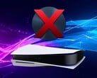 Консоль PS5, изображённая с физическим игровым диском