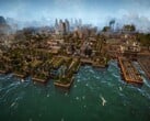 Изображение города в игре Kaiserpunk, которая сейчас продаётся в Steam со скидкой 50%.