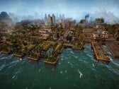 Изображение города в игре Kaiserpunk, которая сейчас продаётся в Steam со скидкой 50%.