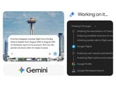 Gemini Spark обрабатывает запрос на поиск авиабилетов в браузере Chrome и инициирует бронирование