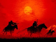 Силуэт персонажей Red Dead Redemption 2 верхом на лошади. (Источник изображения: Rockstar)