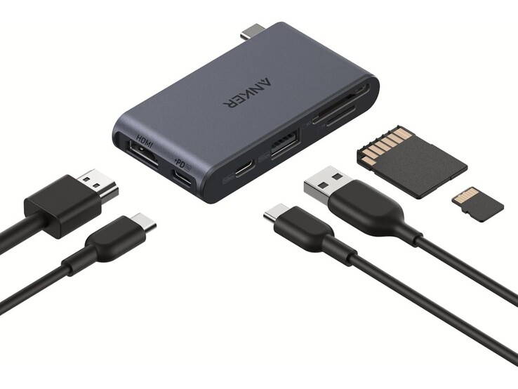 Концентратор Anker Nano USB-C (6-в-1, 5 Гбит/с). (Источник изображения: Anker)
