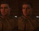 Изображение, демонстрирующее модель персонажа Генри (справа) в игре Kingdom Come: Deliverance 2 после внедрения технологии DLSS 5