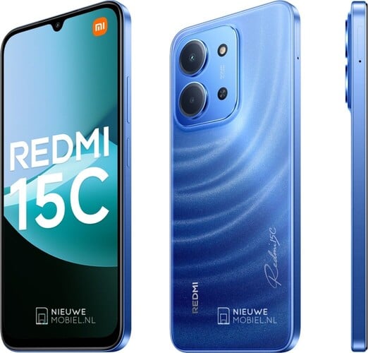 Redmi 15C в варианте цвета Moonlight Blue. (Источник изображения: NieuweMobiel)