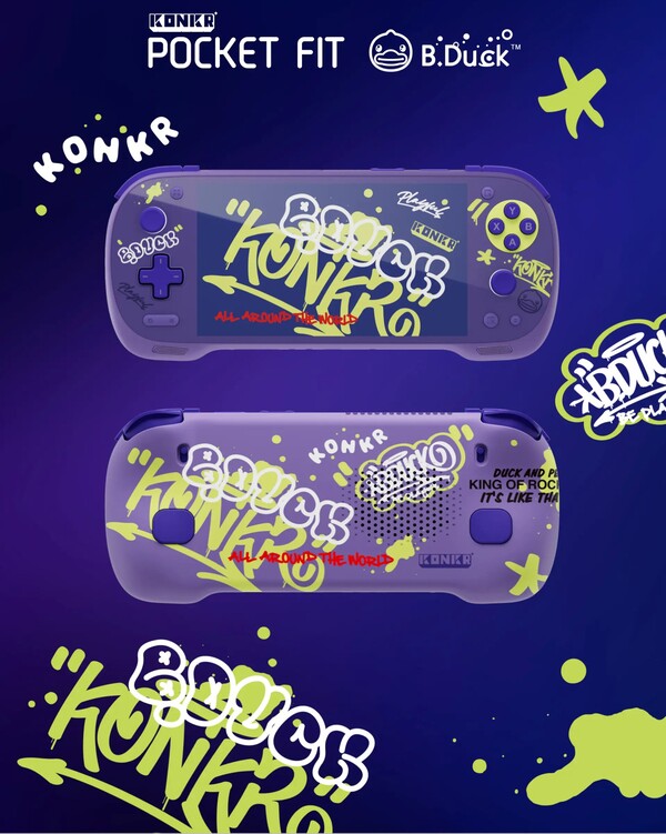 Konkr Pocket Fit Elite B.Duck edition отказался от желтого в пользу фиолетового. (Источник изображения: Ayaneo)