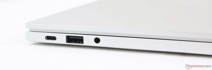 Левая сторона: USB-C с поддержкой Thunderbolt 4, Power Delivery, DisplayPort, USB-A 3.1 Gen. 1, комбинированный аудио разъем