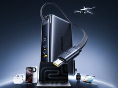 Новый пауэрбанк Baseus мощностью 67 Вт имеет один встроенный кабель и два порта (Источник изображения: Baseus)