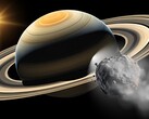 На иллюстрации показан троянский астероид, следующий за Сатурном. (Источник изображения: Robert Lea - Canva)