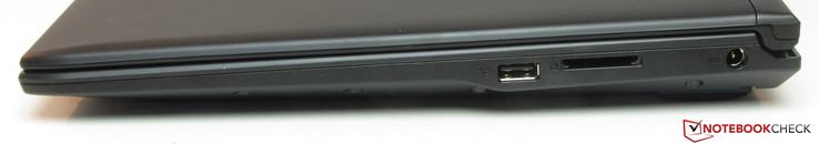 Справа: USB 2.0, Кардридер, гнездо зарядного устройства