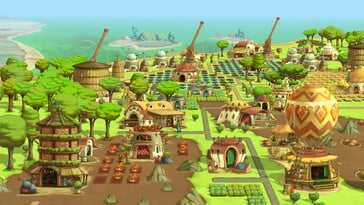 Изображение зданий в The Wandering Village.