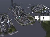 Вид с воздуха на карту 4KM GTA III Liberty City с тремя островами
