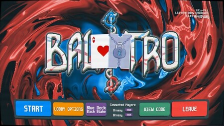 Изображено: Скриншот меню лобби в текущей версии BalatroMultiplayer (Источник изображения: Авторы мода Virtualized, TGMM, разработчик Localthunk